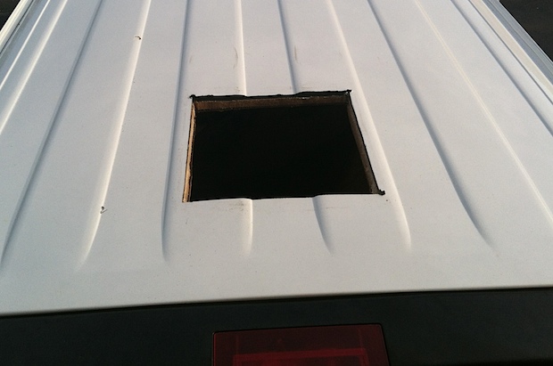 New hole in van roof
